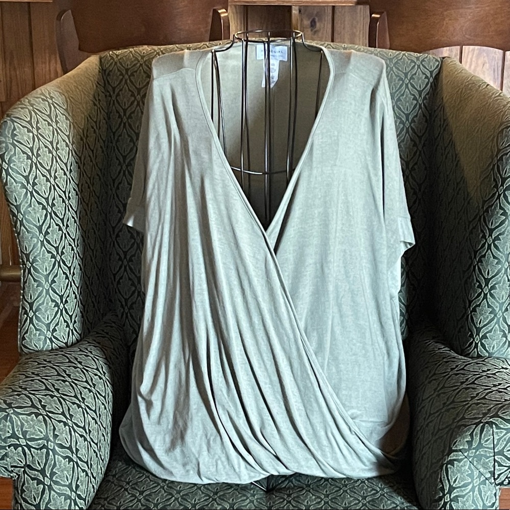 Homegirl Society Green Wrap Style Top